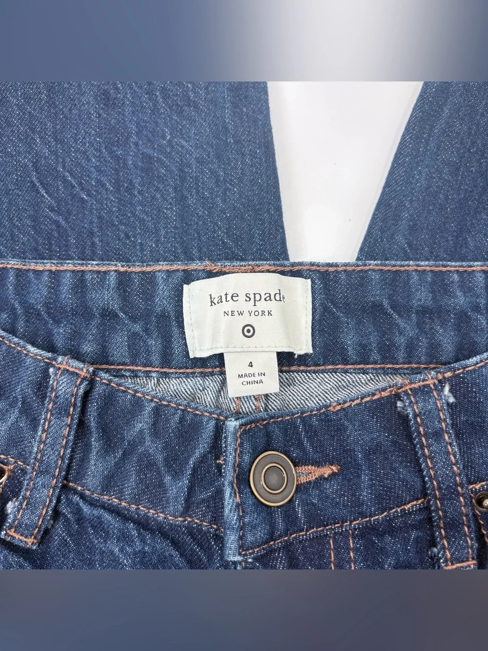 Kate Spade New York High-Rise Straight Leg Wide Cuff Jeans